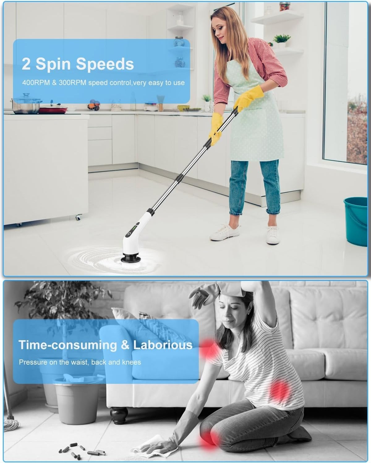 9-in-1 Electric Spin Scrubber Brush – Cordless Multi-Purpose Cleaning Tool with Replaceable Heads