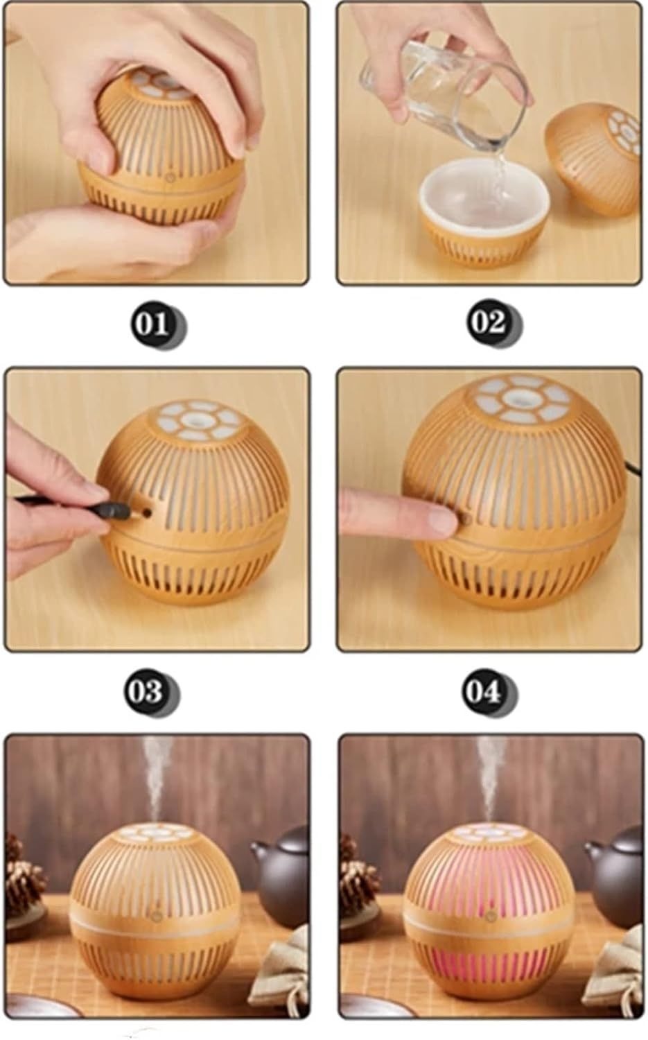 Ultrasonic Aroma Diffuser with 7-Color Lighting
