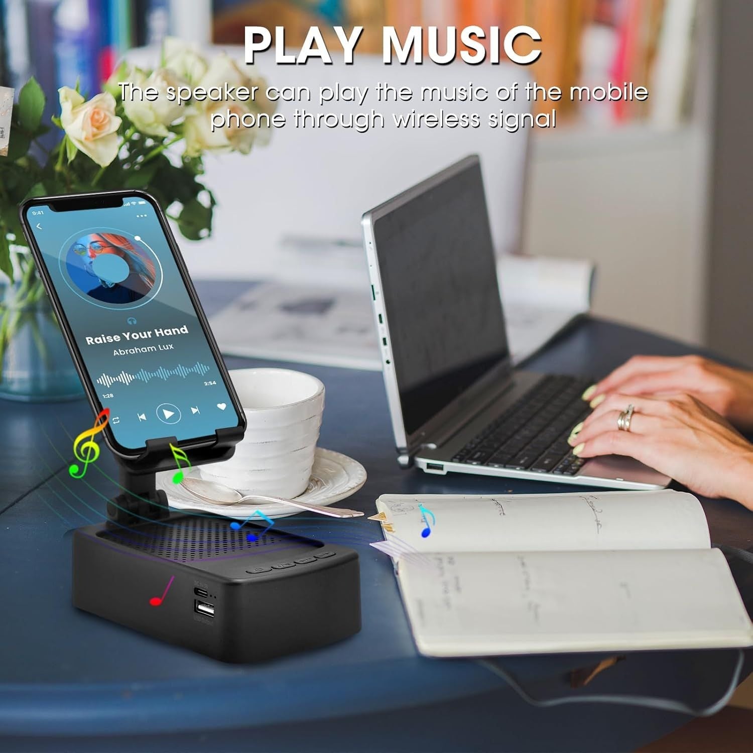 Roarswa 4-in-1 Mobile Phone Holder with HD Bluetooth Speaker