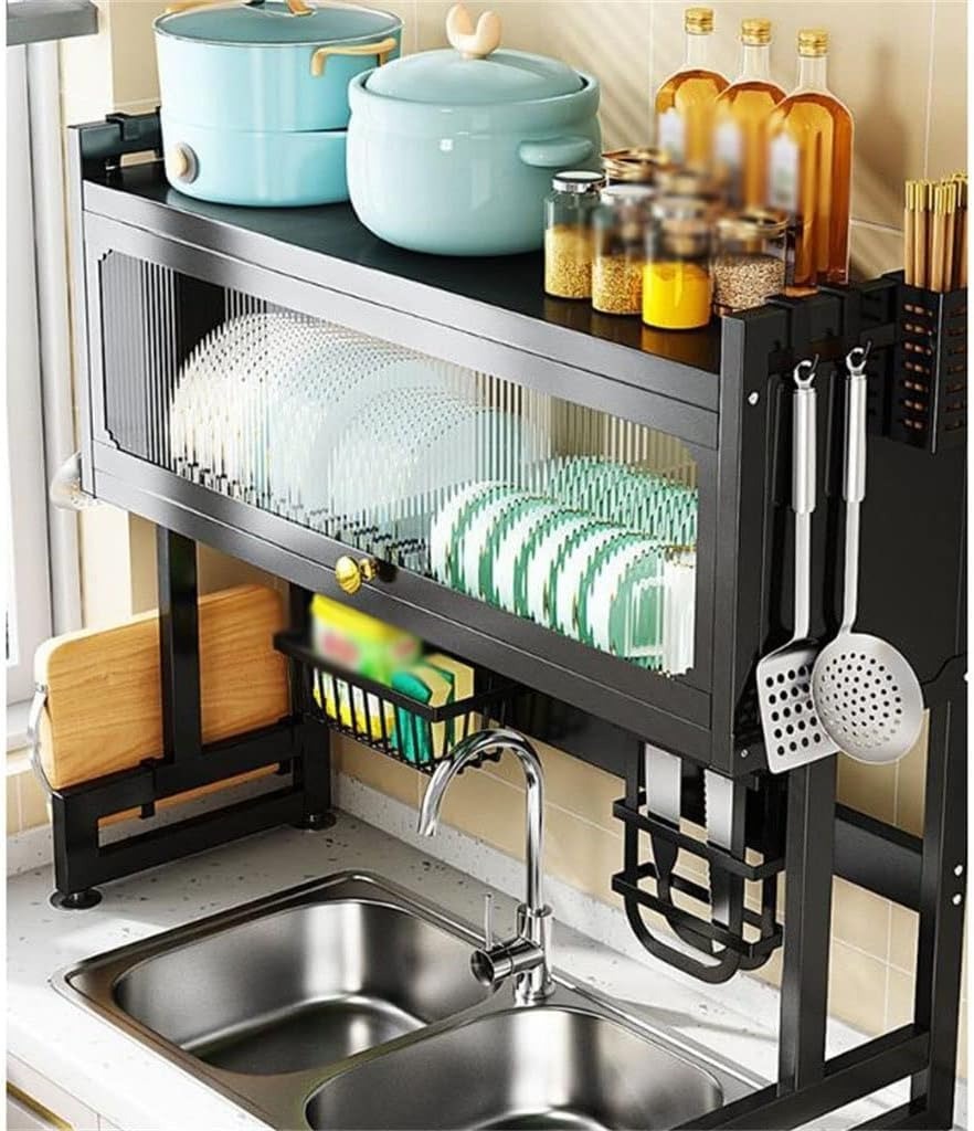 Multi-Functional Kitchen Sink Storage Shelf with Cabinet Door