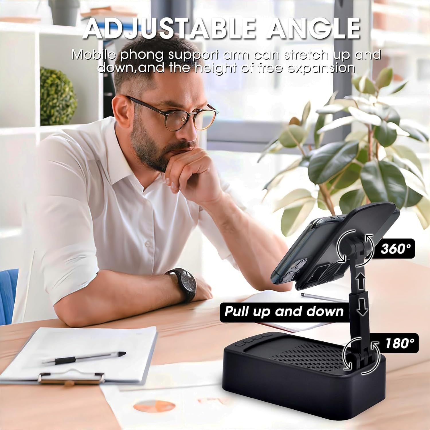 Roarswa 4-in-1 Mobile Phone Holder with HD Bluetooth Speaker